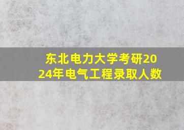 东北电力大学考研2024年电气工程录取人数