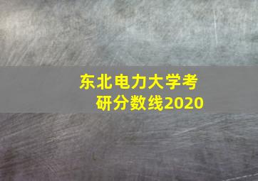 东北电力大学考研分数线2020