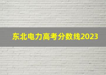 东北电力高考分数线2023