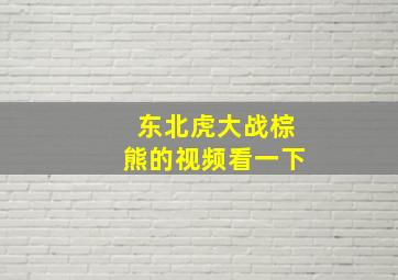 东北虎大战棕熊的视频看一下