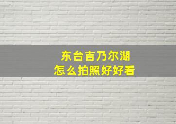 东台吉乃尔湖怎么拍照好好看