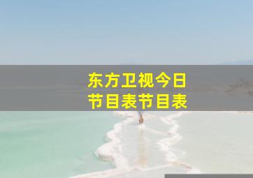 东方卫视今日节目表节目表