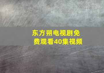 东方朔电视剧免费观看40集视频