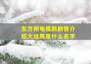 东方朔电视剧剧情介绍大结局是什么名字