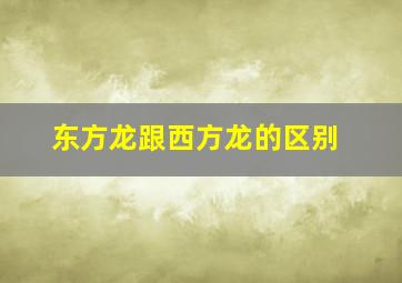 东方龙跟西方龙的区别