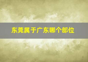 东莞属于广东哪个部位