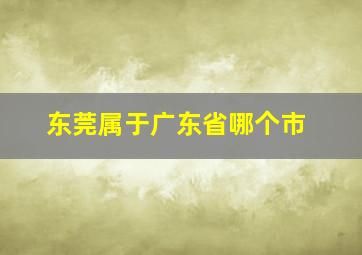 东莞属于广东省哪个市