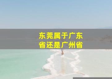 东莞属于广东省还是广州省