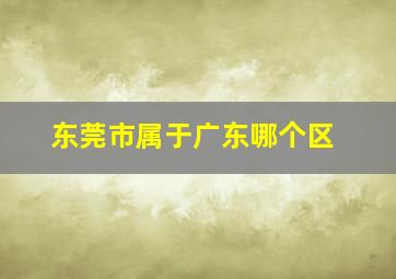 东莞市属于广东哪个区