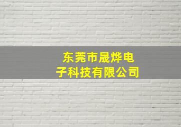 东莞市晟烨电子科技有限公司