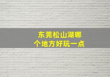 东莞松山湖哪个地方好玩一点