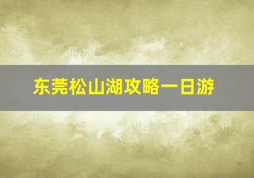 东莞松山湖攻略一日游