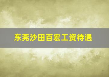 东莞沙田百宏工资待遇