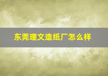 东莞理文造纸厂怎么样