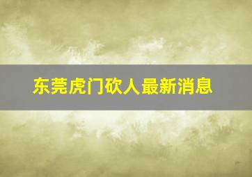 东莞虎门砍人最新消息