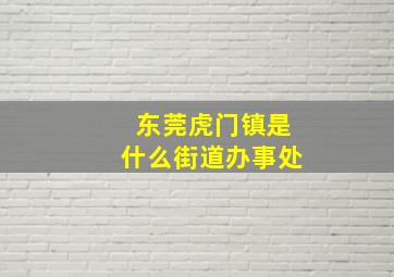 东莞虎门镇是什么街道办事处