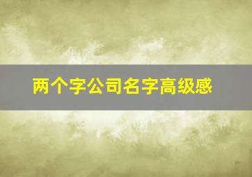 两个字公司名字高级感