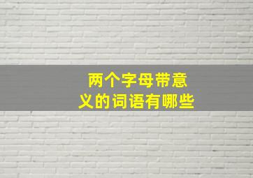 两个字母带意义的词语有哪些