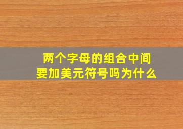 两个字母的组合中间要加美元符号吗为什么