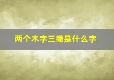 两个木字三撇是什么字