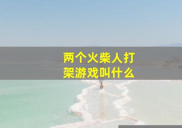 两个火柴人打架游戏叫什么