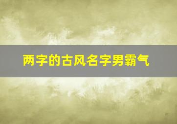 两字的古风名字男霸气