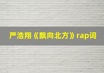 严浩翔《飘向北方》rap词