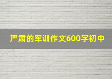 严肃的军训作文600字初中