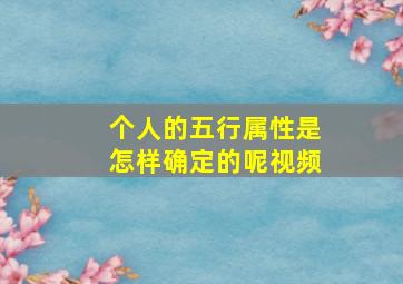 个人的五行属性是怎样确定的呢视频