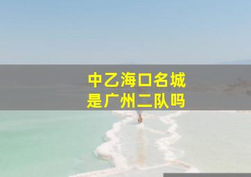 中乙海口名城是广州二队吗