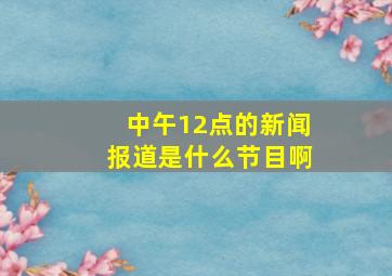 中午12点的新闻报道是什么节目啊