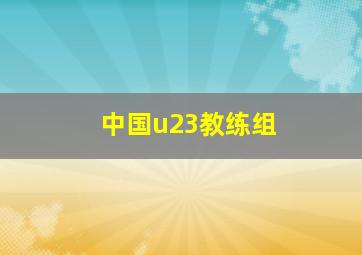 中国u23教练组