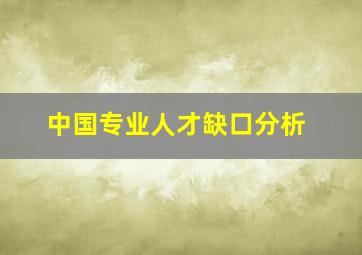 中国专业人才缺口分析