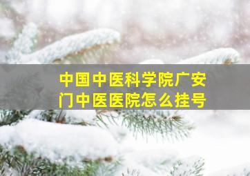 中国中医科学院广安门中医医院怎么挂号