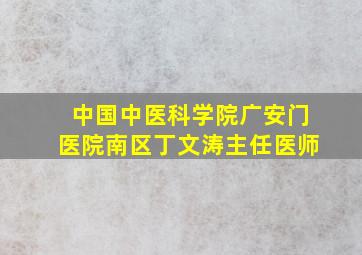 中国中医科学院广安门医院南区丁文涛主任医师