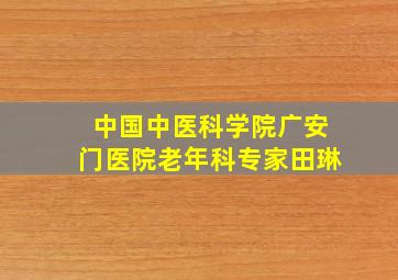 中国中医科学院广安门医院老年科专家田琳