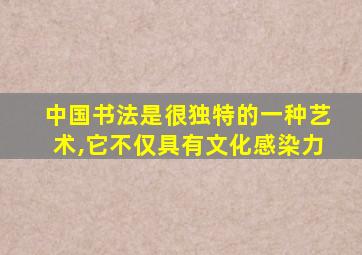 中国书法是很独特的一种艺术,它不仅具有文化感染力