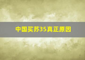 中国买苏35真正原因