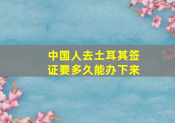 中国人去土耳其签证要多久能办下来