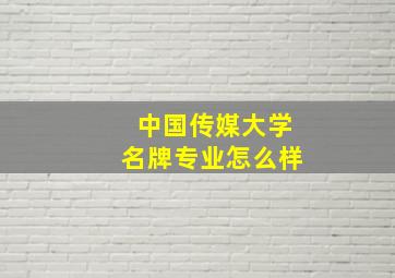 中国传媒大学名牌专业怎么样