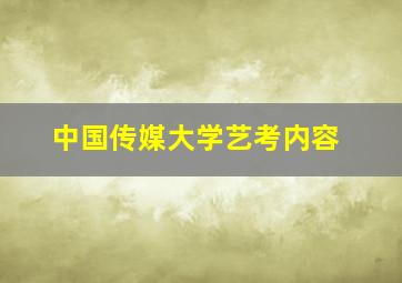 中国传媒大学艺考内容