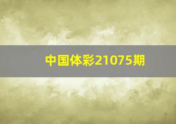 中国体彩21075期