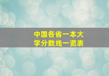 中国各省一本大学分数线一览表