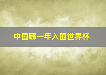 中国哪一年入围世界杯