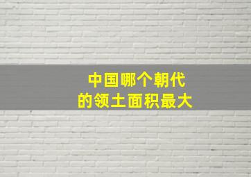 中国哪个朝代的领土面积最大