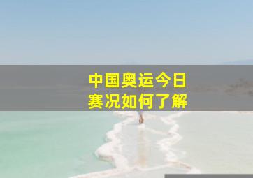 中国奥运今日赛况如何了解