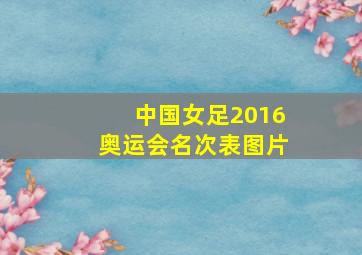 中国女足2016奥运会名次表图片