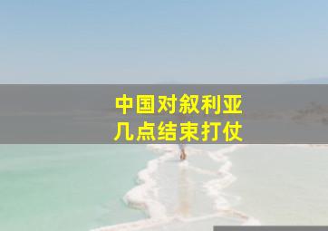 中国对叙利亚几点结束打仗