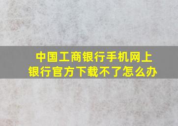 中国工商银行手机网上银行官方下载不了怎么办