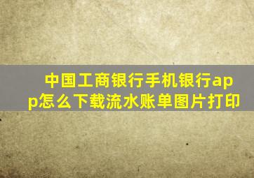 中国工商银行手机银行app怎么下载流水账单图片打印